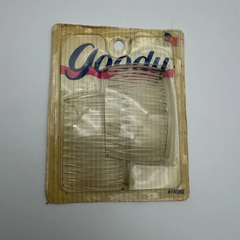 NOS Vintage 1995 Goody Kant-Slip Clear Hair Side Combs Made in USA Plus Open Lot
